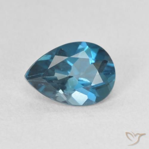 0.73ct 자연스러운 런던 블루 황옥, 배 모양, VVS