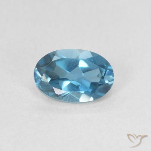 0.61ct 자연스러운 런던 블루 황옥, 타원형, VVS