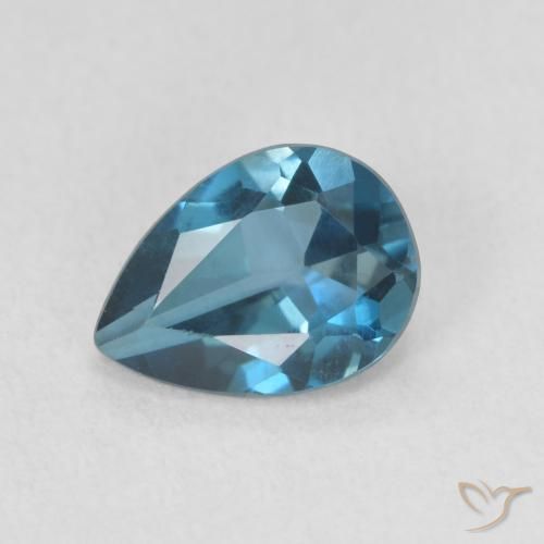 0.77ct 자연스러운 런던 블루 황옥, 배 모양, VVS
