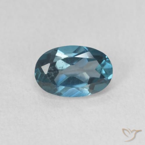 0.67ct 자연스러운 런던 블루 황옥, 타원형, VVS
