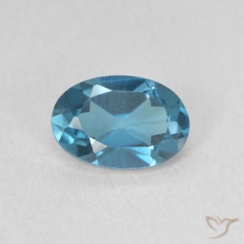 0.67ct 자연스러운 런던 블루 황옥, 타원형, VVS