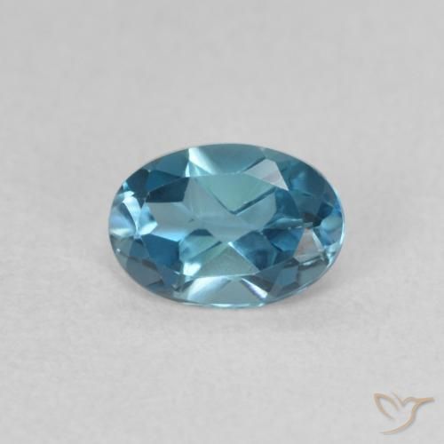 0.60ct 자연스러운 런던 블루 황옥, 타원형, VVS