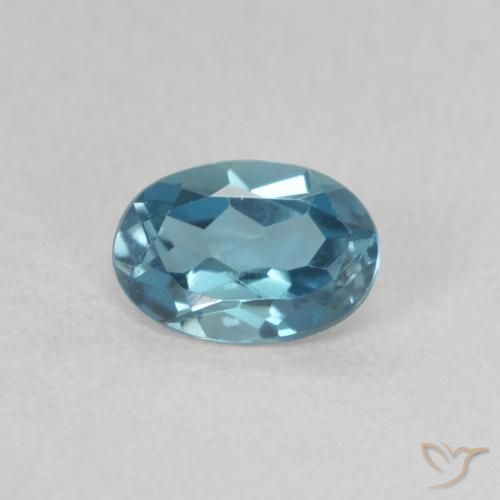 0.55ct 자연스러운 런던 블루 황옥, 타원형, VVS
