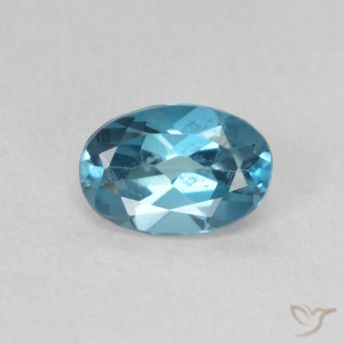 0.68ct 자연스러운 런던 블루 황옥, 타원형, VVS