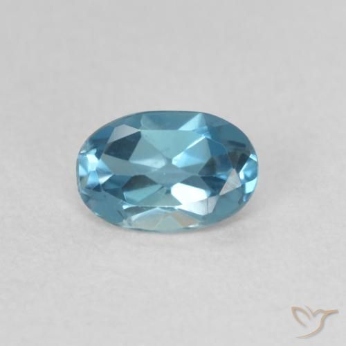 0.52ct 자연스러운 런던 블루 황옥, 타원형, VVS