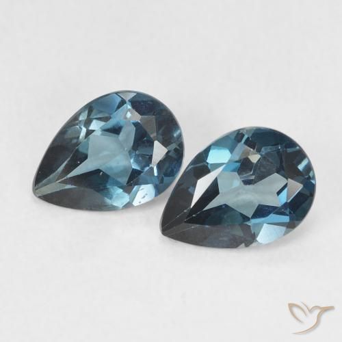 1.51캐럿 천연 런던 블루 토파즈 보석, 배 모양, 7×5 mm, VVS-VS