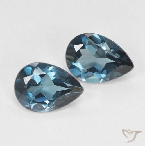 1.51캐럿 천연 런던 블루 토파즈 보석, 배 모양, 7×5 mm, VVS-VS