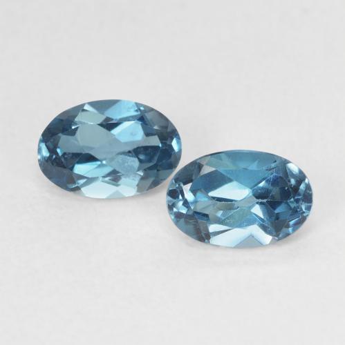 1.31캐럿 천연 런던 블루 토파즈 보석, 타원형 컷, 6.2×4.1 mm, VVS-VS