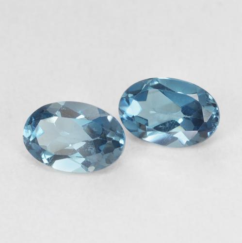 1.31캐럿 천연 런던 블루 토파즈 보석, 타원형 컷, 6.2×4.1 mm, VVS-VS