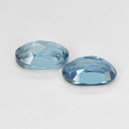 1.31캐럿 천연 런던 블루 토파즈 보석, 타원형 컷, 6.2×4.1 mm, VVS-VS