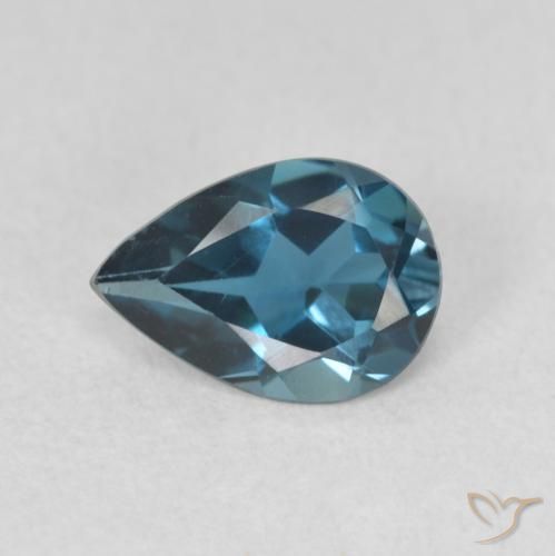 0.68ct 자연스러운 런던 블루 황옥, 배 모양, VVS-VS