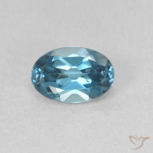 0.65ct 자연스러운 런던 블루 황옥, 타원형, VVS-VS