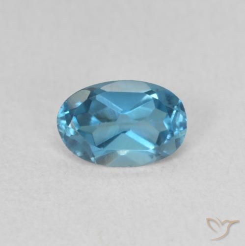 0.56ct 자연스러운 런던 블루 황옥, 타원형, VVS-VS