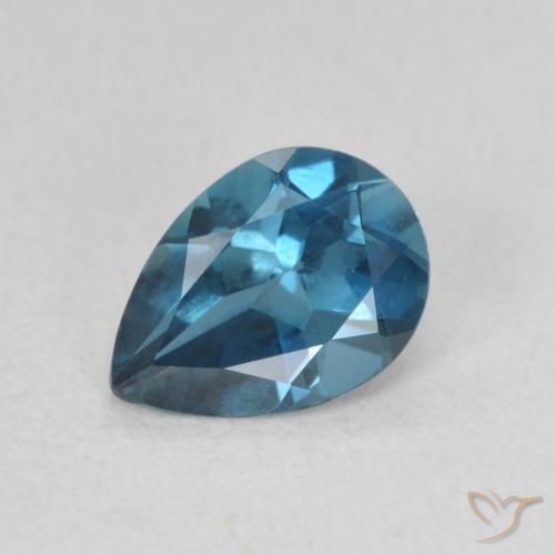 0.80ct 자연스러운 런던 블루 황옥, 배 모양, VVS-VS