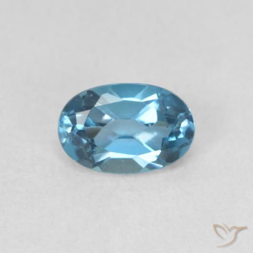 0.67ct 자연스러운 런던 블루 황옥, 타원형, VVS-VS