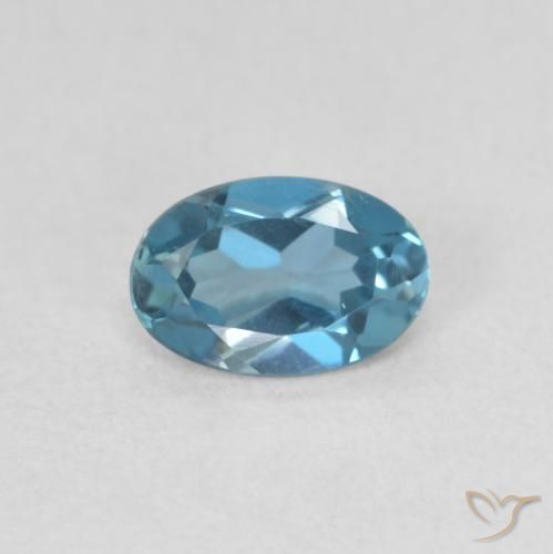 0.54ct 자연스러운 런던 블루 황옥, 타원형, VVS-VS