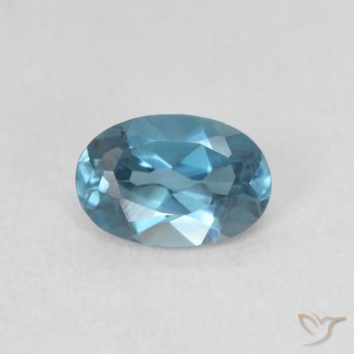 0.61ct 자연스러운 런던 블루 황옥, 타원형, VVS-VS