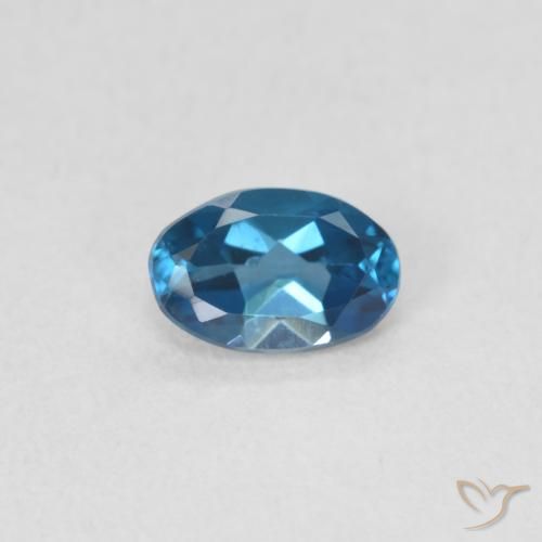 0.52ct 자연스러운 런던 블루 황옥, 타원형, VS