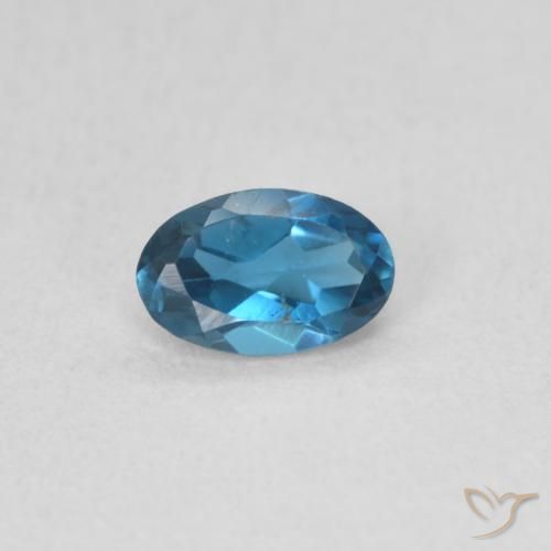 0.53ct 자연스러운 런던 블루 황옥, 타원형, VS