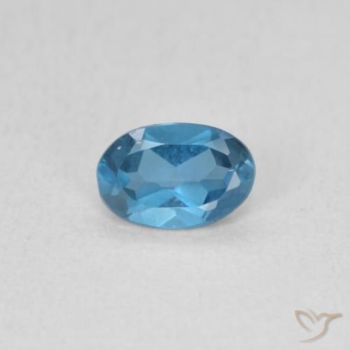 0.51ct 자연스러운 런던 블루 황옥, 타원형, VS