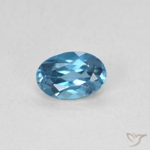0.65ct 자연스러운 런던 블루 황옥, 타원형, VS