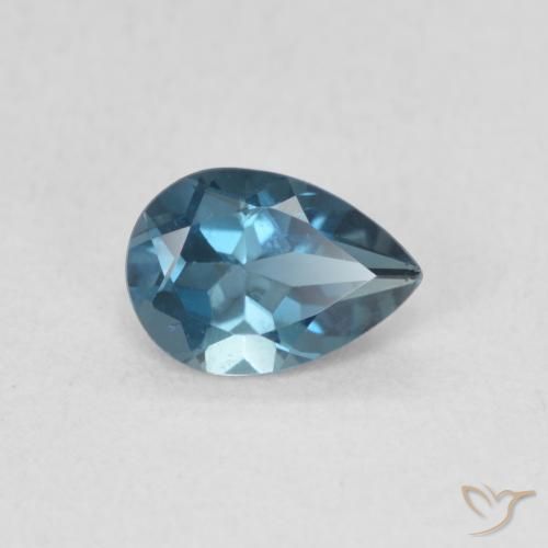 0.80ct 자연스러운 런던 블루 황옥, 배 모양, VS