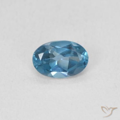 0.56ct 자연스러운 런던 블루 황옥, 타원형, VS