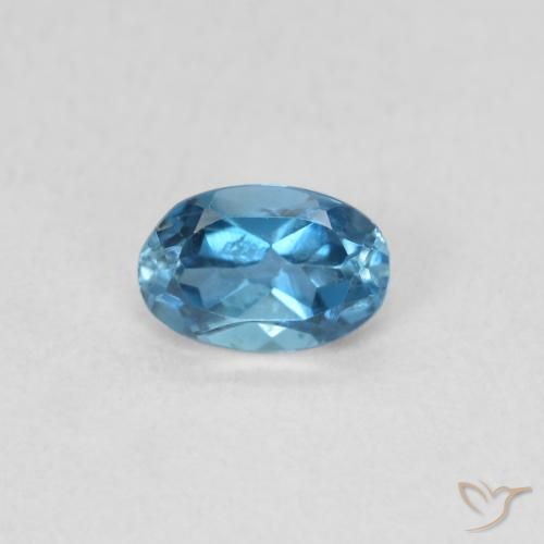 0.58ct 자연스러운 런던 블루 황옥, 타원형, VS