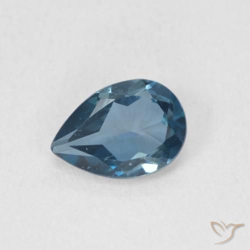0.78ct 자연스러운 런던 블루 황옥, 배 모양, VS