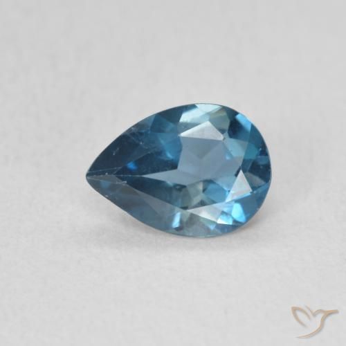 0.75ct 자연스러운 런던 블루 황옥, 배 모양, VS