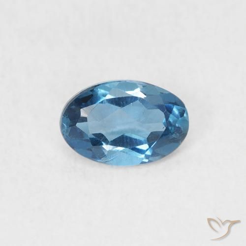 0.56ct 자연스러운 런던 블루 황옥, 타원형, VVS-VS