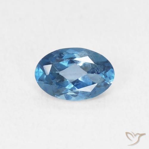 0.55ct 자연스러운 런던 블루 황옥, 타원형, VVS-VS