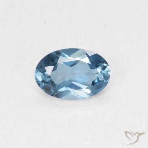 0.56ct 자연스러운 런던 블루 황옥, 타원형, VVS-VS