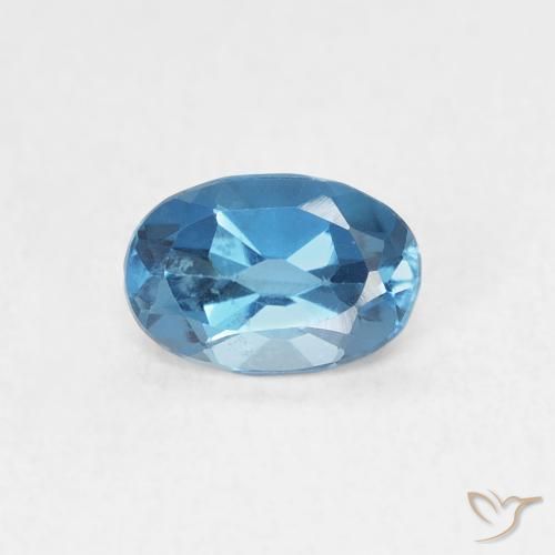 0.65ct 자연스러운 런던 블루 황옥, 타원형, VVS-VS