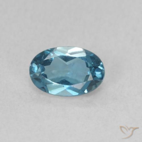 0.61ct 자연스러운 런던 블루 황옥, 타원형, VVS