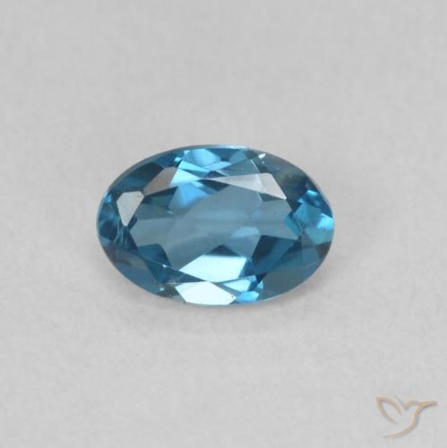 0.59ct 자연스러운 런던 블루 황옥, 타원형, VVS