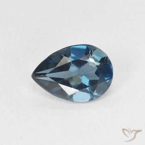 0.82ct 자연스러운 런던 블루 황옥, 배 모양, VS