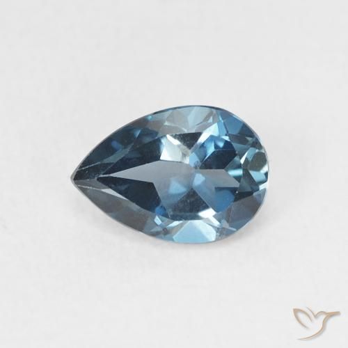 0.91ct 자연스러운 런던 블루 황옥, 배 모양, VS