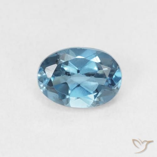 0.55ct 자연스러운 런던 블루 황옥, 타원형, VS