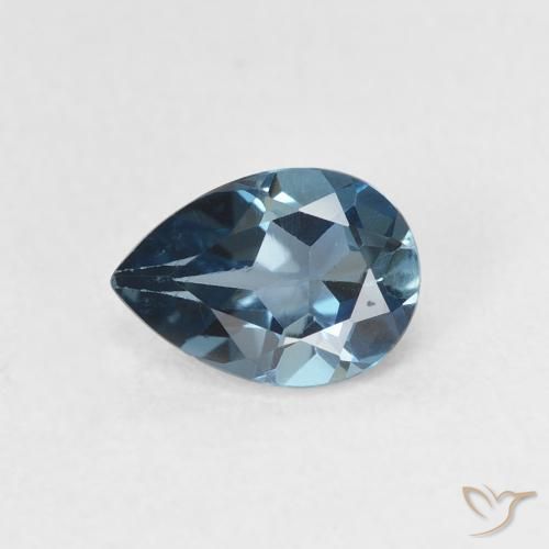 0.89ct 자연스러운 런던 블루 황옥, 배 모양, VS