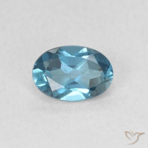 0.64ct 자연스러운 런던 블루 황옥, 타원형, VVS-VS