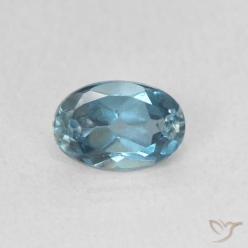 0.65ct 자연스러운 런던 블루 황옥, 타원형, VVS-VS