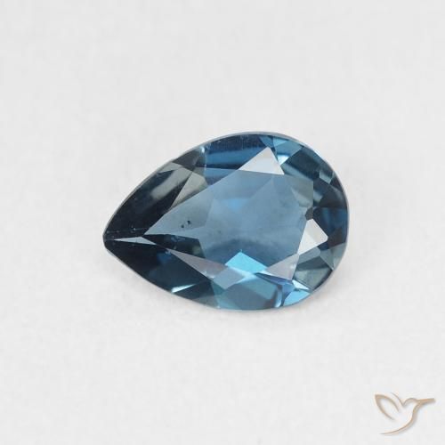0.65ct 자연스러운 런던 블루 황옥, 배 모양, VVS-VS