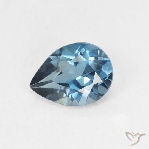 0.78ct 자연스러운 런던 블루 황옥, 배 모양, VVS-VS
