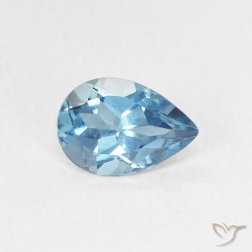 0.82ct 자연스러운 런던 블루 황옥, 배 모양, VVS-VS