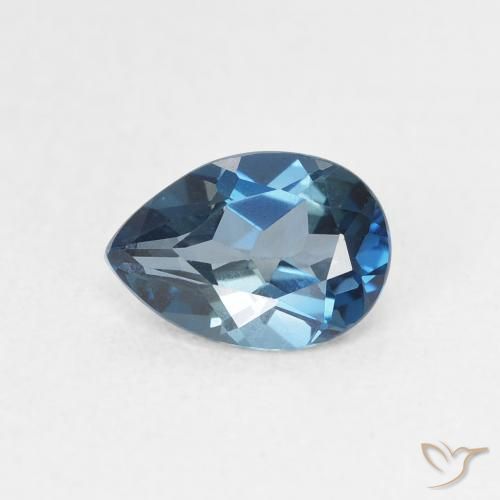 0.89ct 자연스러운 런던 블루 황옥, 배 모양, VVS-VS