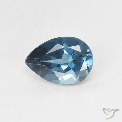 0.87ct 자연스러운 런던 블루 황옥, 배 모양, VVS-VS