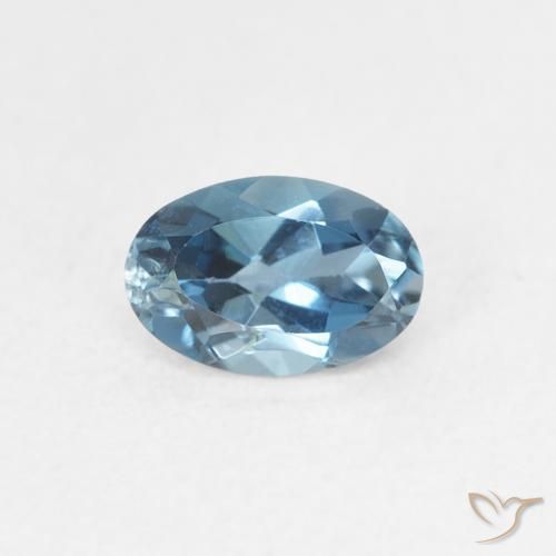 0.56ct 자연스러운 런던 블루 황옥, 타원형, VVS-VS
