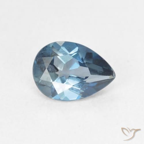 0.86ct 자연스러운 런던 블루 황옥, 배 모양, VVS-VS