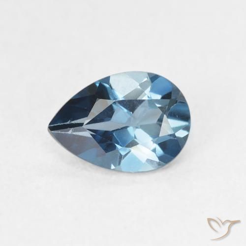 0.82ct 자연스러운 런던 블루 황옥, 배 모양, VVS-VS